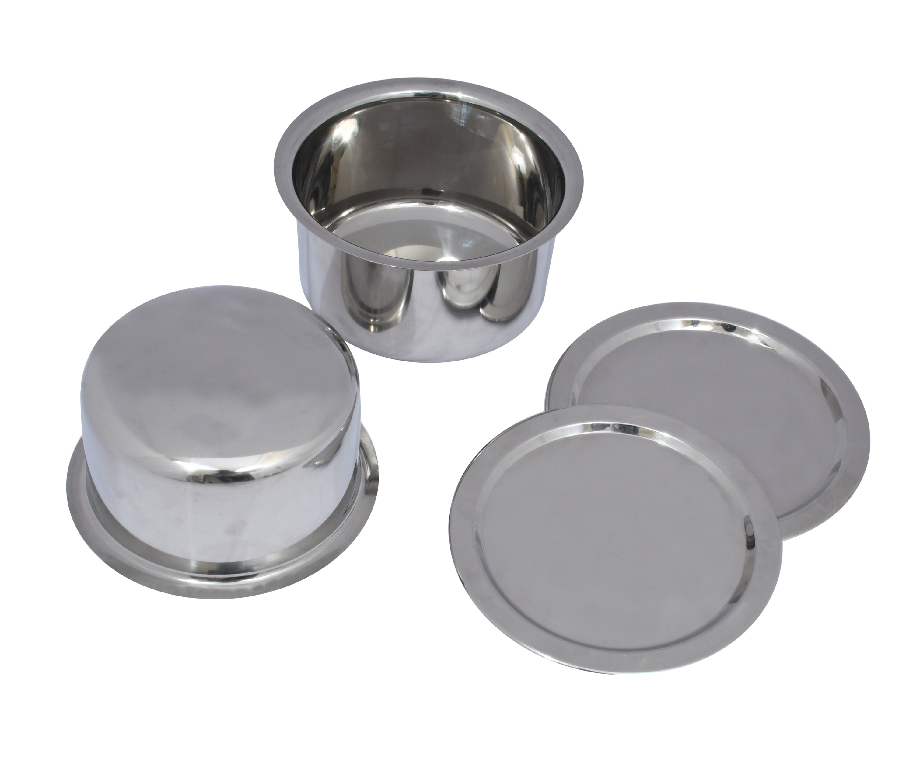 Stainless Steel Tope Utensils With Lid Steel Sufuria 2 Pcs Set for Home with Capacity of 6.5 litres Best Selling Product