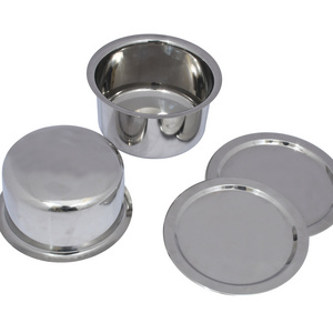 Stainless Steel Tope Utensils With Lid Steel Sufuria 2 Pcs Set for Home with Capacity of 6.5 litres Best Selling Product