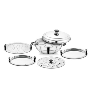 Premium Stainless Steel 8pcs Multi Cookware Set With Stainless Steel Lid Steam Plate (All Big) Steamer Set For Multiuses