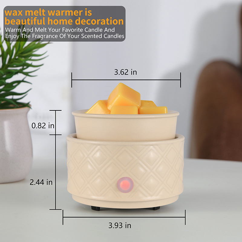 Wax Melt Warmer, Ceramic Candle Melter Melting Wax 3-in-1 Oil Burner Electric Fits Yankee Large Jar, Scented Candle Holder