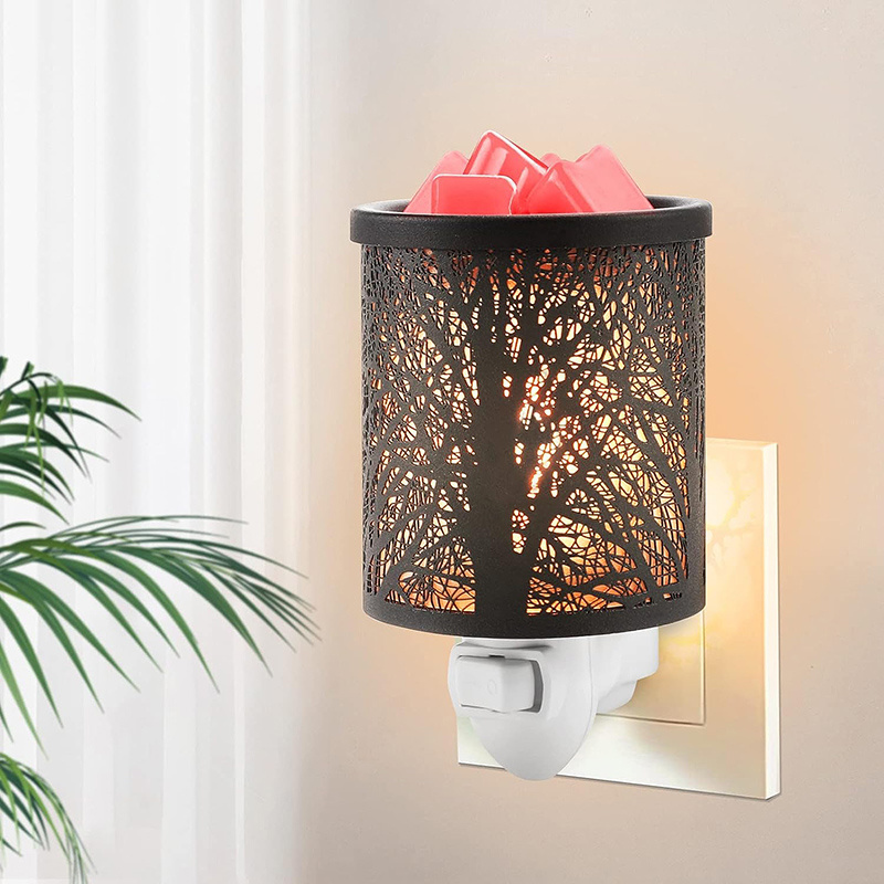 plug in electric wax melts warmer , tree branches pattern metal fragrance wax warmer for home & kitchen