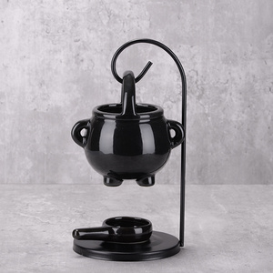 Hanging Cauldron Pagan Oil Burner Witches Witchcraft Home Decor Black Wax Warmer Aroma Diffuser Tealight Candle Holder