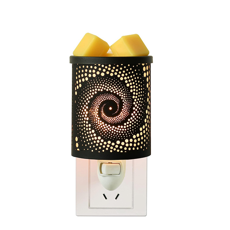 Whirlpool Pattern Metal Electronic Wax Heater Plug In Wall Fragrance Oil Burner Wax Warmer Candle Melt Burners for Spa