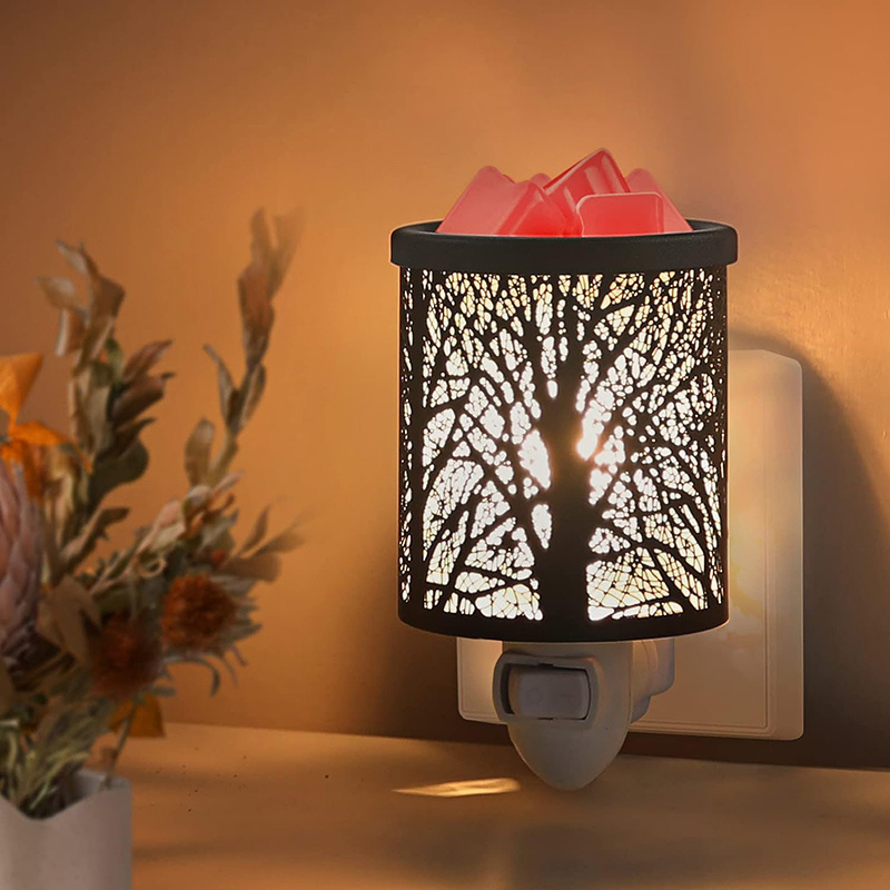 plug in electric wax melts warmer , tree branches pattern metal fragrance wax warmer for home & kitchen