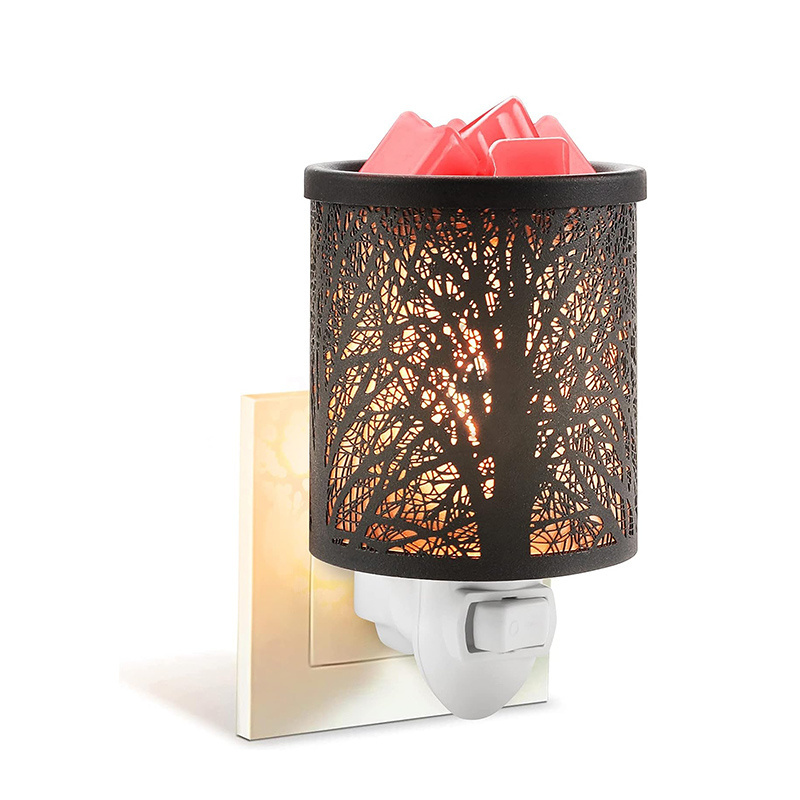 plug in electric wax melts warmer , tree branches pattern metal fragrance wax warmer for home & kitchen