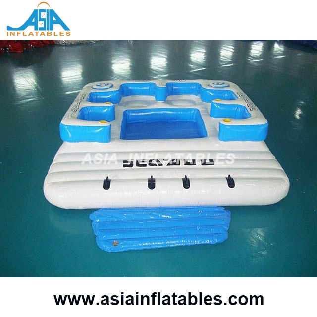 6 Person Tropical Inflatable Floating Island Party Raft Lounge / Pool Lounge Float