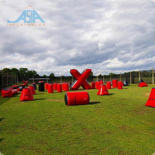 7-10 Men 44 pcs inflatable paintball bunker field X inflatable paintball