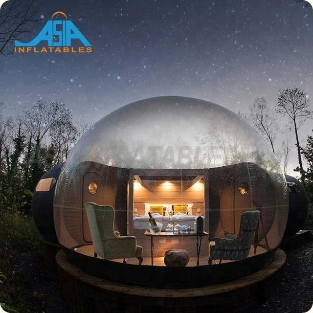 Inflatable Transparent Bubble Dome Lodge Tent With Two Rooms  For Camping