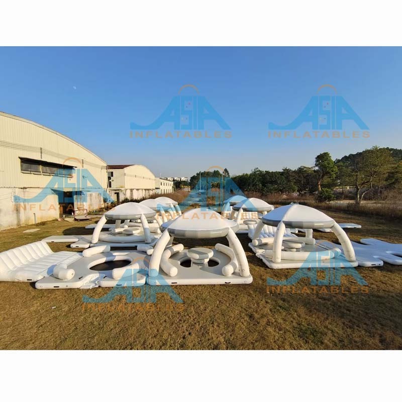 Inflatable Water Park Water Play Equipment Water Platform floating Island Pool Slide Floating Dock For Raft Pontoon Boat