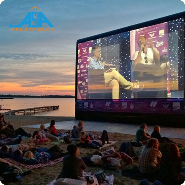 TV Inflatable Screen Cinema For Event Inflatable Portable Projection Screen Floating Inflatable Movie Screen With Projector