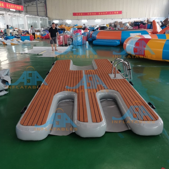 Inflate Floating Dock Inflatable Island Outdoor Foldable Inflatable Drop Stitch Dock Floating Water Platform