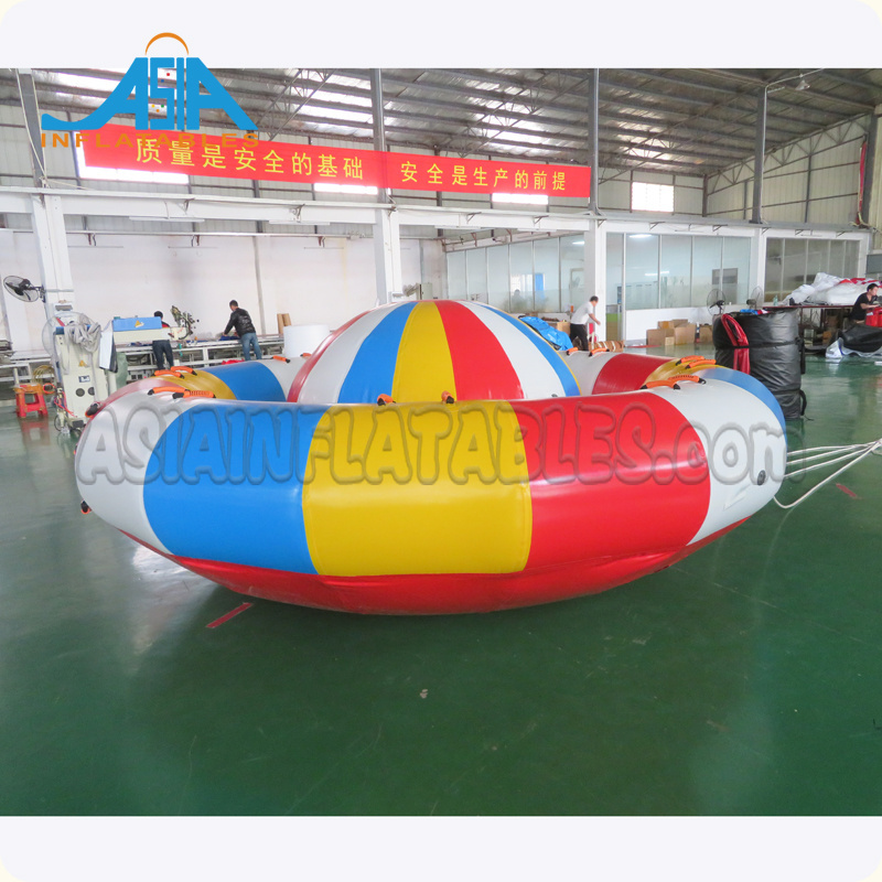 8 Riders PVC Tarpaulin Inflatable Disco Boat Towable Tube Aqua Twister For Water Leisure