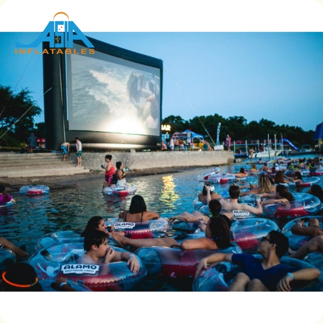 TV Inflatable Screen Cinema For Event Inflatable Portable Projection Screen Floating Inflatable Movie Screen With Projector