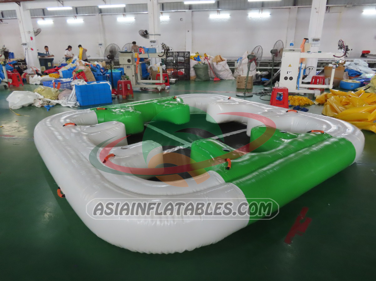 Factory Wholesales inflatable float island for 8 persons, Cooler Tropical Lake Pool River swimming lounge raft / floating lounge