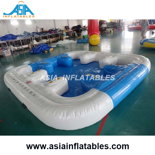 Hot 6 Person Huge Inflatable Raft Pool Tropical Tahiti Ocean Inflatable Floating Island For Sale