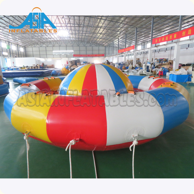 8 Riders PVC Tarpaulin Inflatable Disco Boat Towable Tube Aqua Twister For Water Leisure