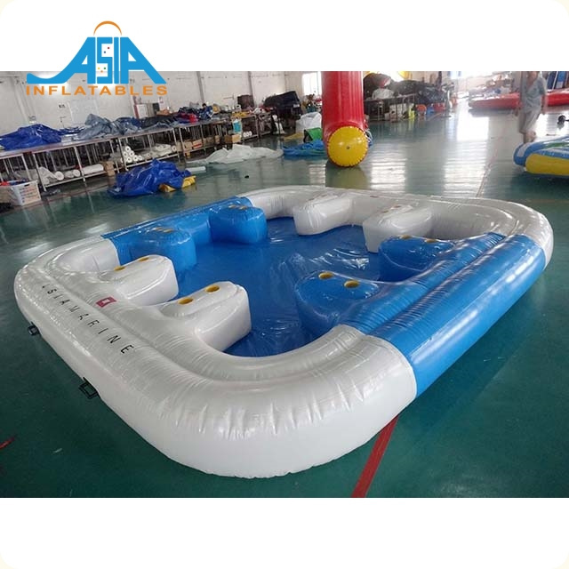 Hot 6 Person Huge Inflatable Raft Pool Tropical Tahiti Ocean Inflatable Floating Island For Sale