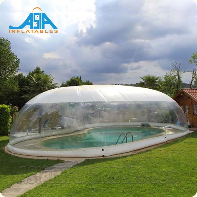 Customized Commercial Grade Pvc Inflatable Transparent Pool Dome , Swimming Pools Clear Cover Tent ,Outdoor Blow Up Pool Tent