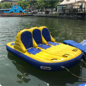 Custom 6 Seats Water Jet Ski Tube PVC Inflatable Crazy Towable Slipper Bandwagon UFO For Water Games