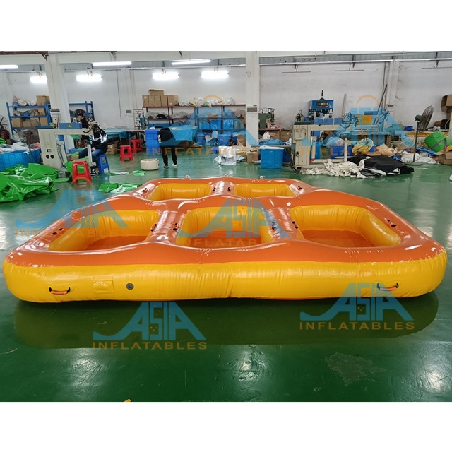 Classic Design 5 Person Portable 0.9mm PVC Tarpaulin Water Sports Inflatable Donut Boat