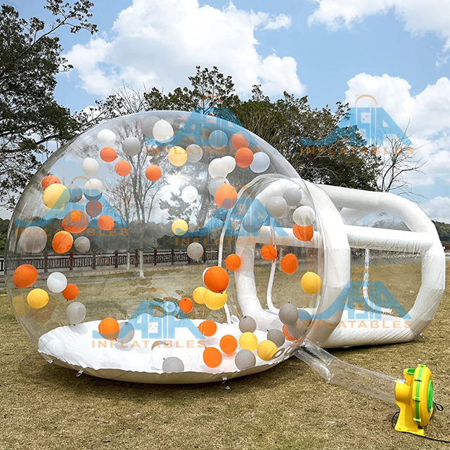 Wedding Inflatable bubble camping tent white bubble house inflatable bubble tent with tunnel for sale