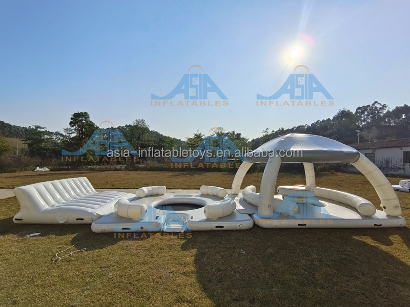 Inflatable Water Park Water Play Equipment Water Platform floating Island Pool Slide Floating Dock For Raft Pontoon Boat