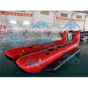 Red Shark" Banana Sled 10 Passenger Inflatable Banana Water Boat For Sale