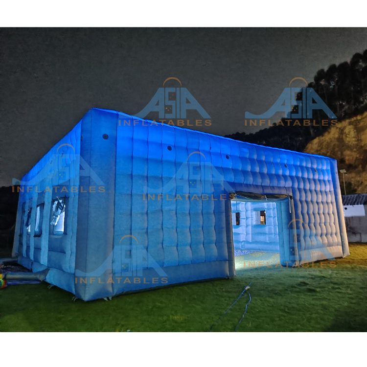 Commercial color Portable LED disco lighting mobile night club tent Inflatable Cube Party Tent inflatable nightclub