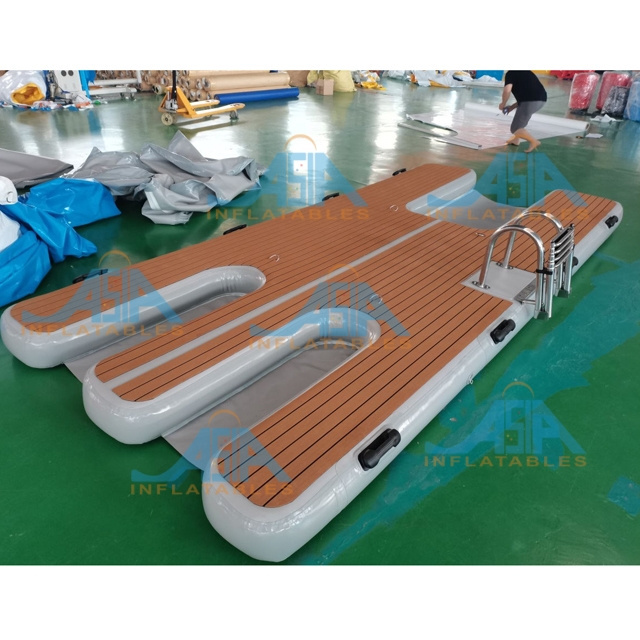 Inflate Floating Dock Inflatable Island Outdoor Foldable Inflatable Drop Stitch Dock Floating Water Platform