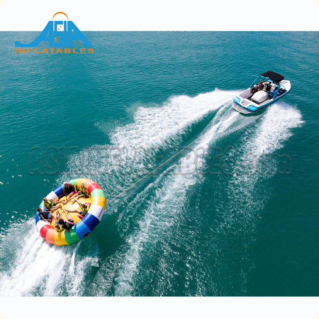 factory wholesales Inflatable Spinning UFO Towable Tube For Water Entertainment Inflatable Water Rotating Disco Boat