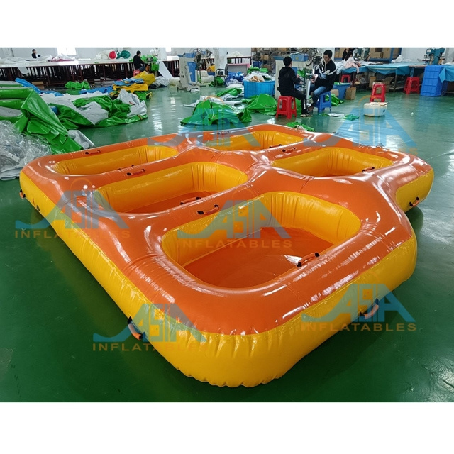 Classic Design 5 Person Portable 0.9mm PVC Tarpaulin Water Sports Inflatable Donut Boat