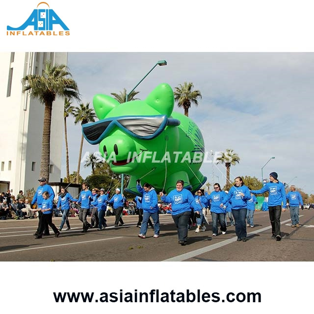 Giant Custom Inflatable Green Pig Helium Balloon / PVC Balloons For Parade/ Inflatable Pink Pig Balloon For Advertising