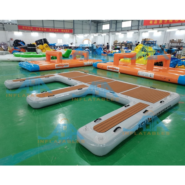 Inflate Floating Dock Inflatable Island Outdoor Foldable Inflatable Drop Stitch Dock Floating Water Platform