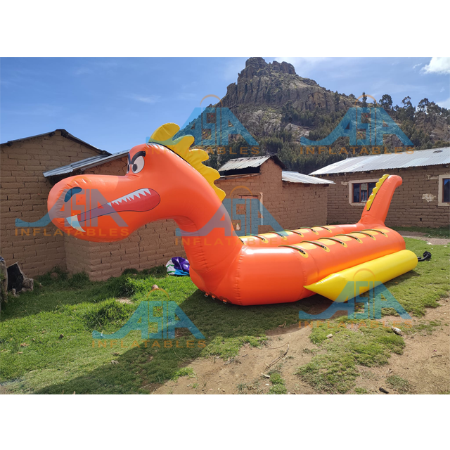 Adults inflatable dragon towable boat 12 seats double tube dragon boat best quality aquatic sports water dragging boat