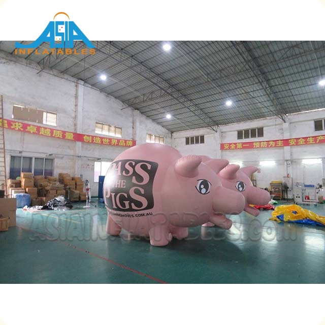 Giant Custom Inflatable Green Pig Helium Balloon / PVC Balloons For Parade/ Inflatable Pink Pig Balloon For Advertising