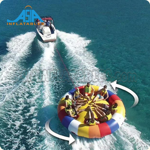 factory wholesales Inflatable Spinning UFO Towable Tube For Water Entertainment Inflatable Water Rotating Disco Boat