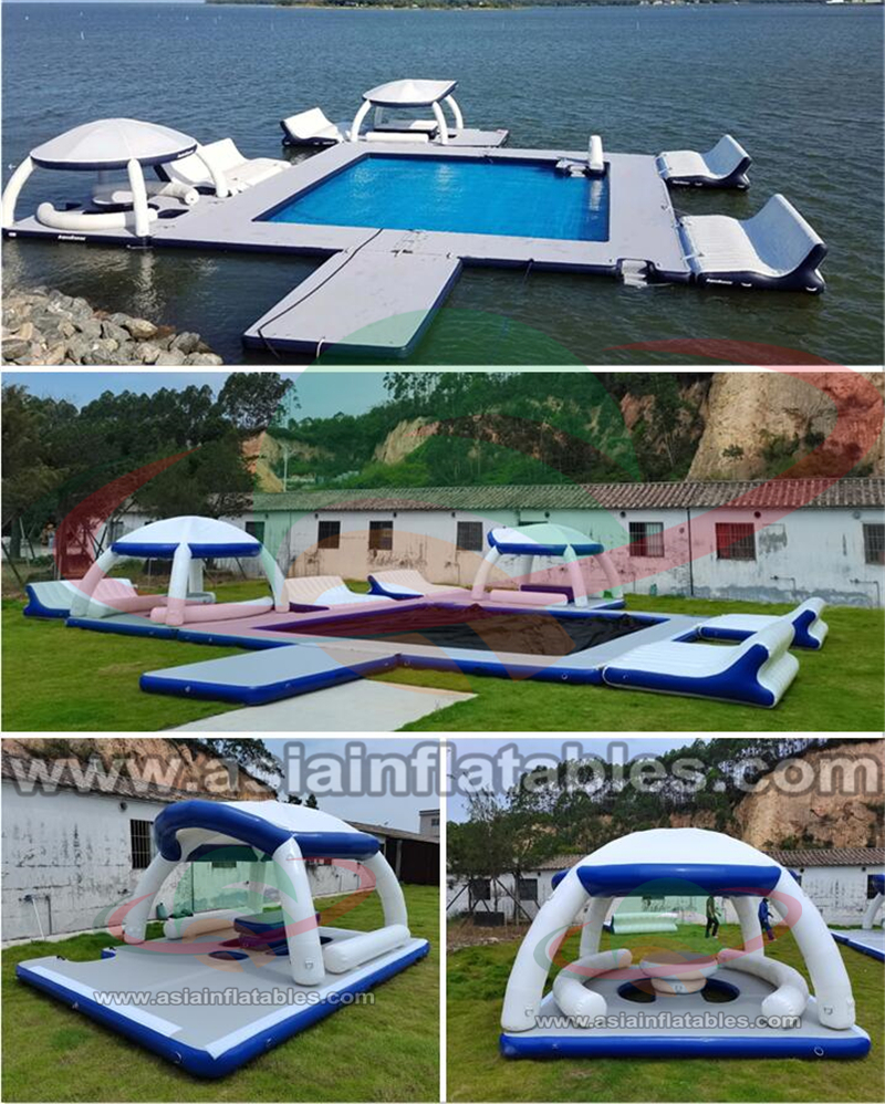 Summer Yacht Water Playing Inflatable Floating Island Partybana Aquabanas Inflatable Platform Island