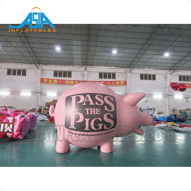 Giant Custom Inflatable Green Pig Helium Balloon / PVC Balloons For Parade/ Inflatable Pink Pig Balloon For Advertising