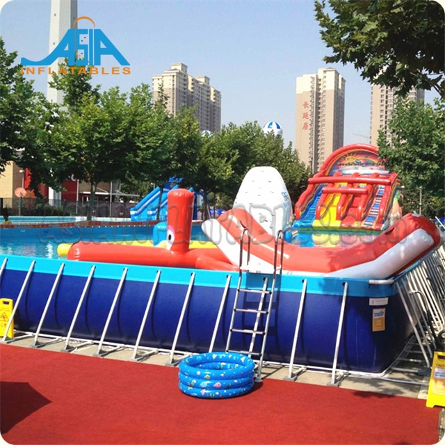 Portable metal frame intex swimming pool, metal frame above ground swim pool for sale