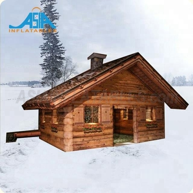 Outdoor Inflatable House Tent  House Replica Camping Log Cabin