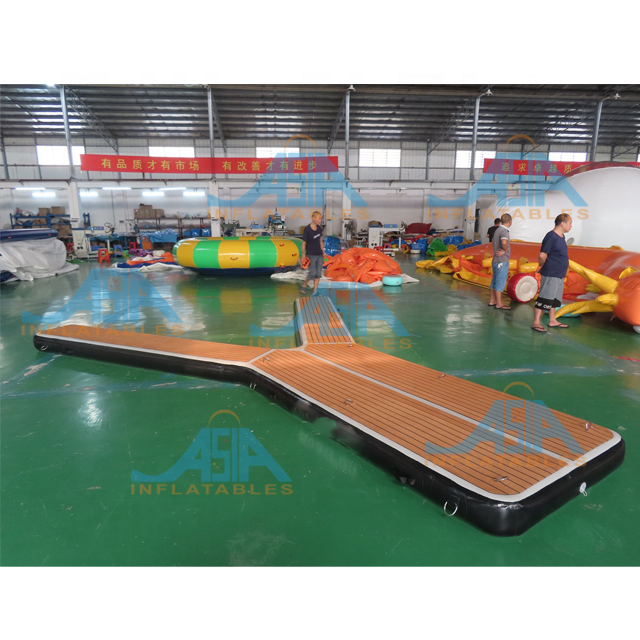 Drop Stitch Floating Inflatable Jet Ski Dock Water Pontoon Floating Dock Platform, inflatable V Shape pontoons For Boat packing