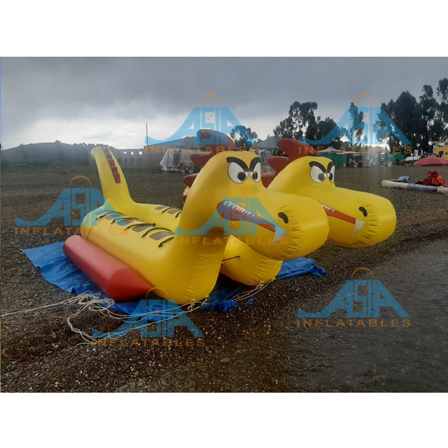 Adults inflatable dragon towable boat 12 seats double tube dragon boat best quality aquatic sports water dragging boat