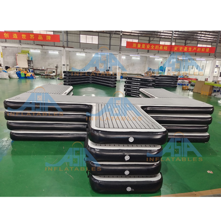 Drop Stitch Floating Inflatable Jet Ski Dock Water Pontoon Floating Dock Platform, inflatable V Shape pontoons For Boat packing