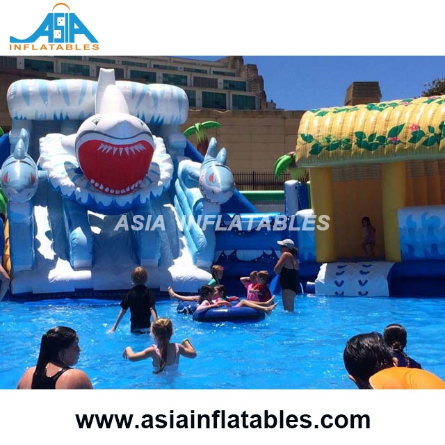 Inflatable Shark Water Slide For Kids And Adults