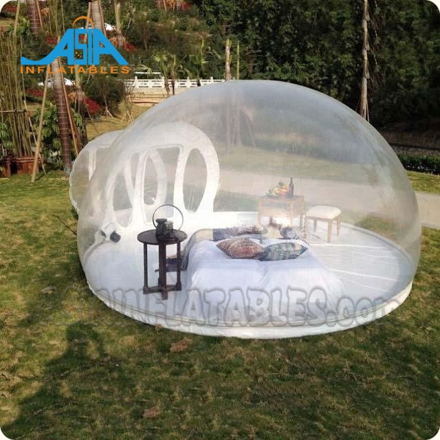 Outdoor Camping Inflatable Crystal Transparent Bubble Room Tent With Tunnel