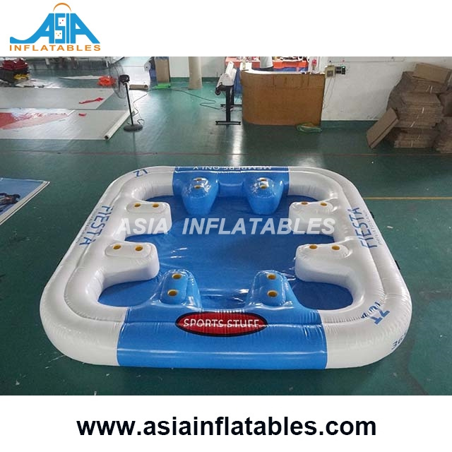 Hot 6 Person Huge Inflatable Raft Pool Tropical Tahiti Ocean Inflatable Floating Island For Sale