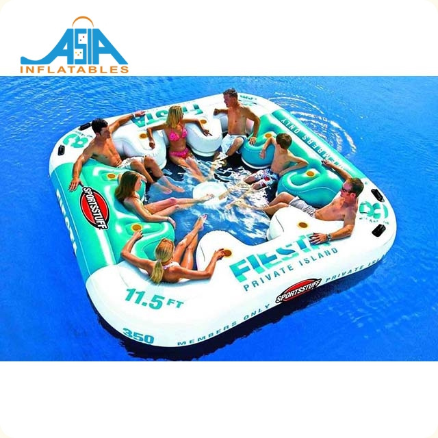 Hot 6 Person Huge Inflatable Raft Pool Tropical Tahiti Ocean Inflatable Floating Island For Sale