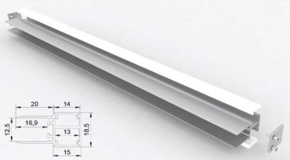 High quality  low price Aluminum and pc diffuser extrusion body material recessed aluminum led profile for strips