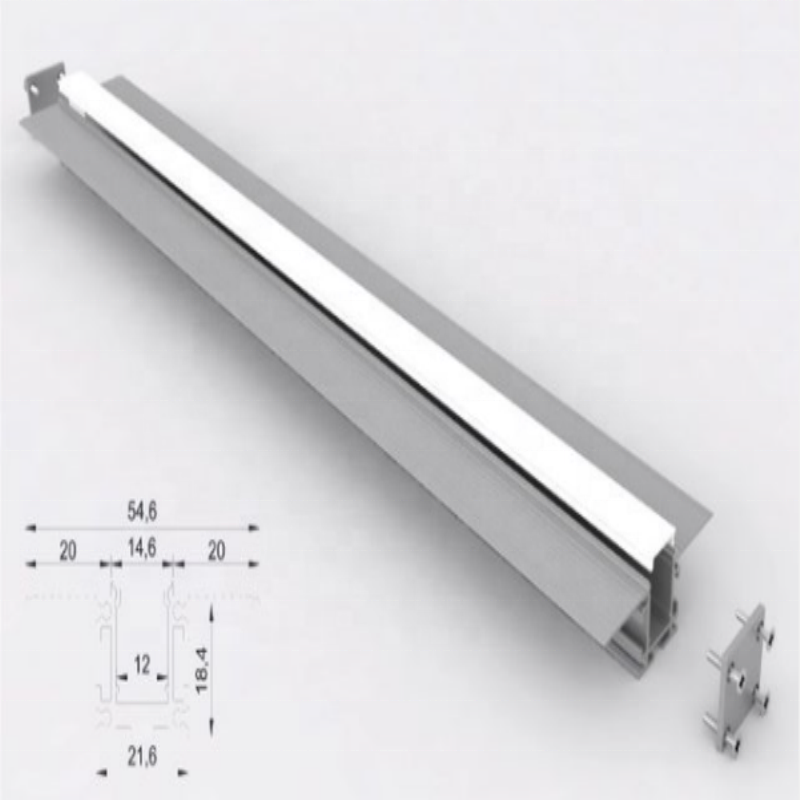 High quality  low price Aluminum and pc diffuser extrusion body material recessed aluminum led profile for strips