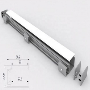 High quality  low price Aluminum and pc diffuser extrusion body material recessed aluminum led profile for strips